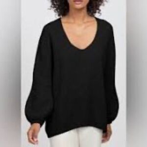 Cuyana oversized ribbed wool v-neck sweater - XS